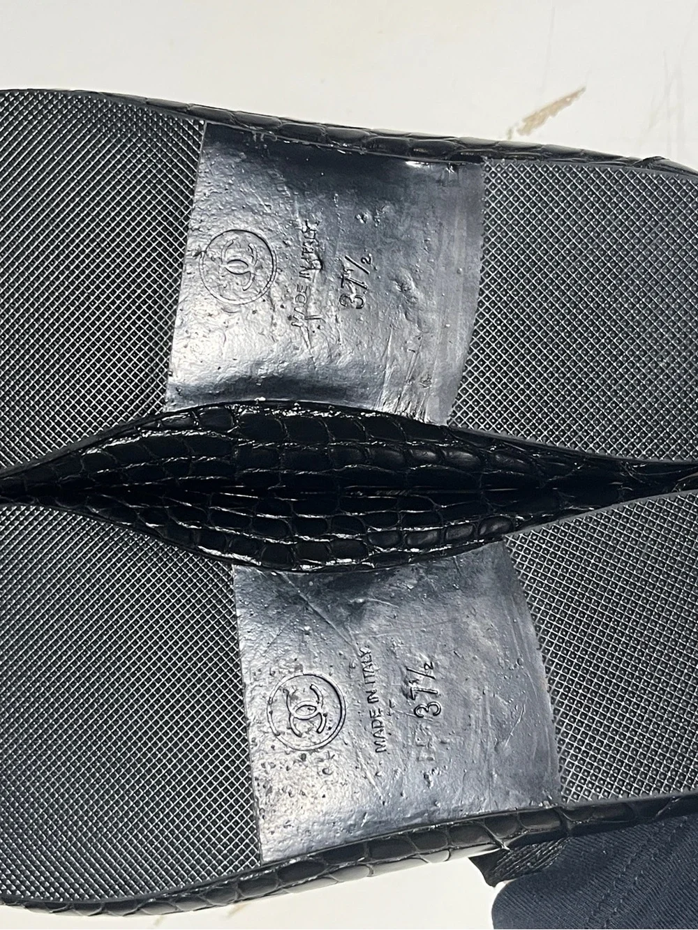 Chanel Black Exotic Crocodile Leather Ballet Flats